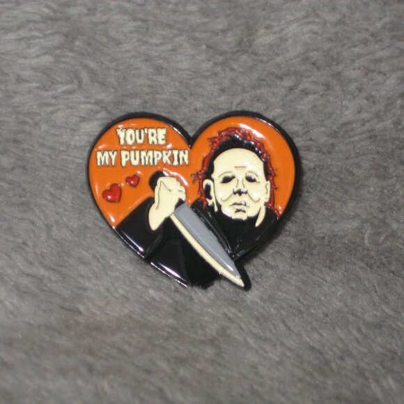 Horror Halloween Michael Myers You're My Pumpkin Enamel Pin 251031A2 - Picture 1 of 6